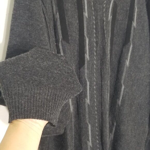 Vintage Pronto Uomo Retro Mens V-Neck Pullover Knitted Sweater Grandpa Cozy - Picture 2 of 8